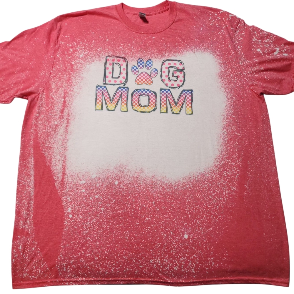 Dog Mom Bleached T-shirt Size 3X